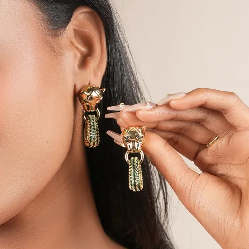 Emerald Panther | Drop Earrings