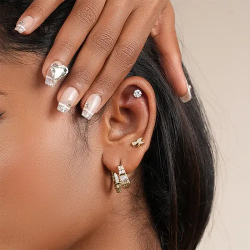 Geometric Crystal | Earrings Hooks