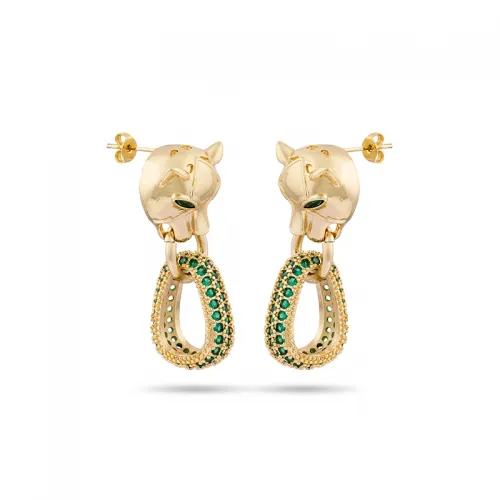 Emerald Panther | Drop Earrings