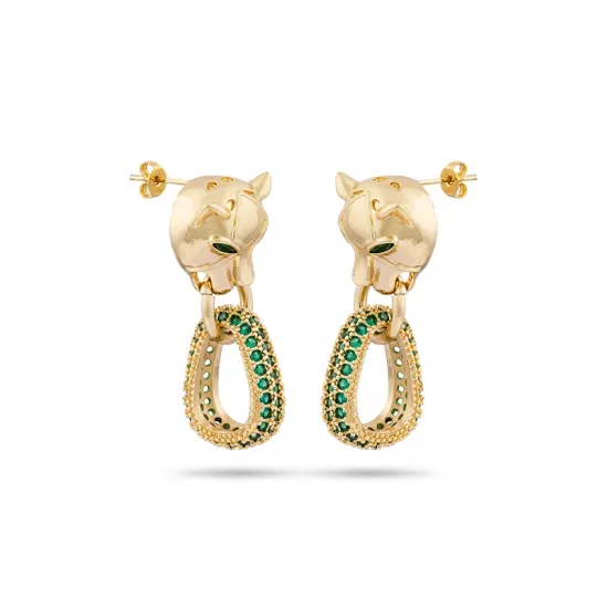 Emerald Panther | Drop Earrings