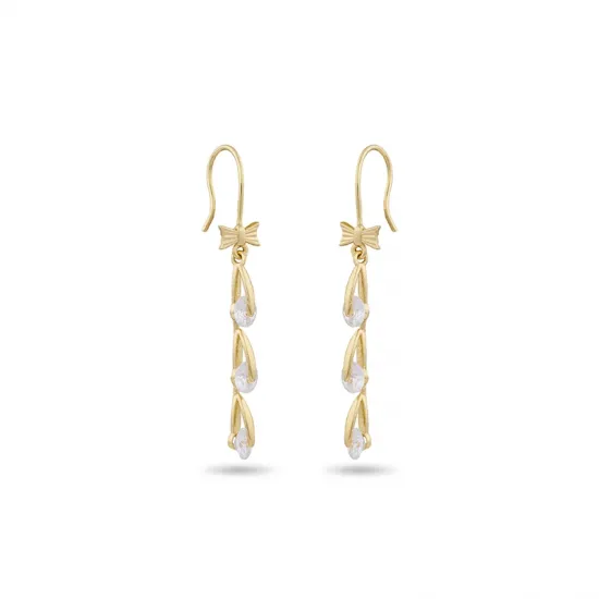 Bow and Sparkle | Drop Earrings